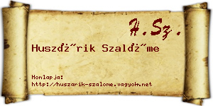 Huszárik Szalóme névjegykártya